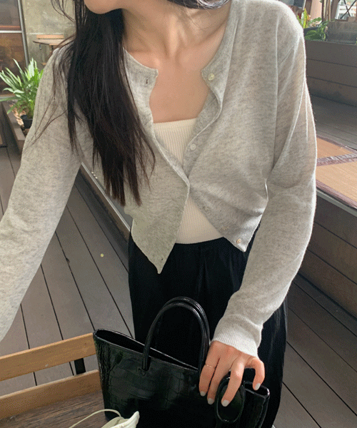 [린넨 30%] Pinon linen cardigan (그레이)