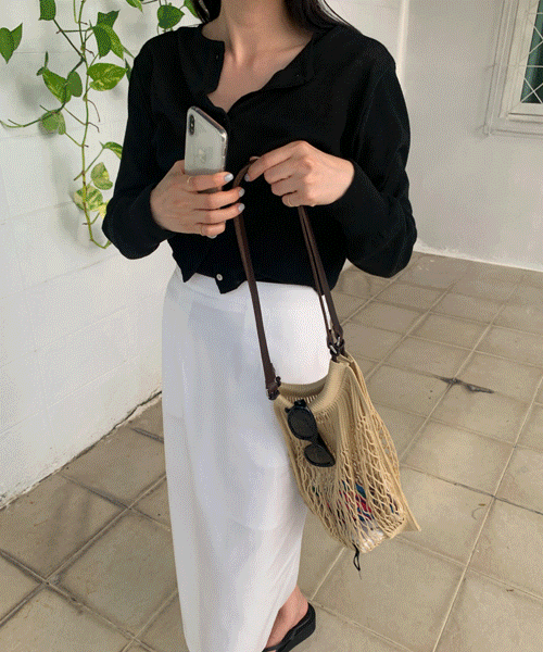 [린넨 30%] Pinon linen cardigan (블랙)