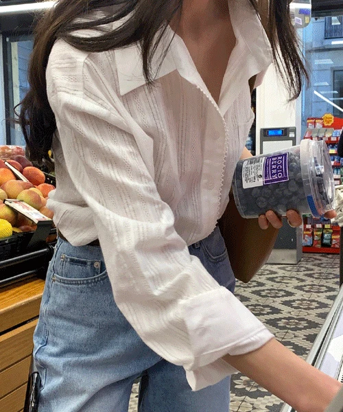 Dellvy lace shirts (화이트)(지연/7-9일이상소요)