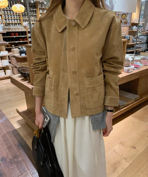 [돈피스웨이드 100%] Meble suede jacket (2color)